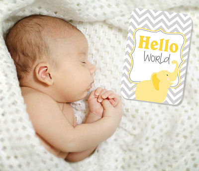 Chevron Jungle Yellow Baby Milestone Cards